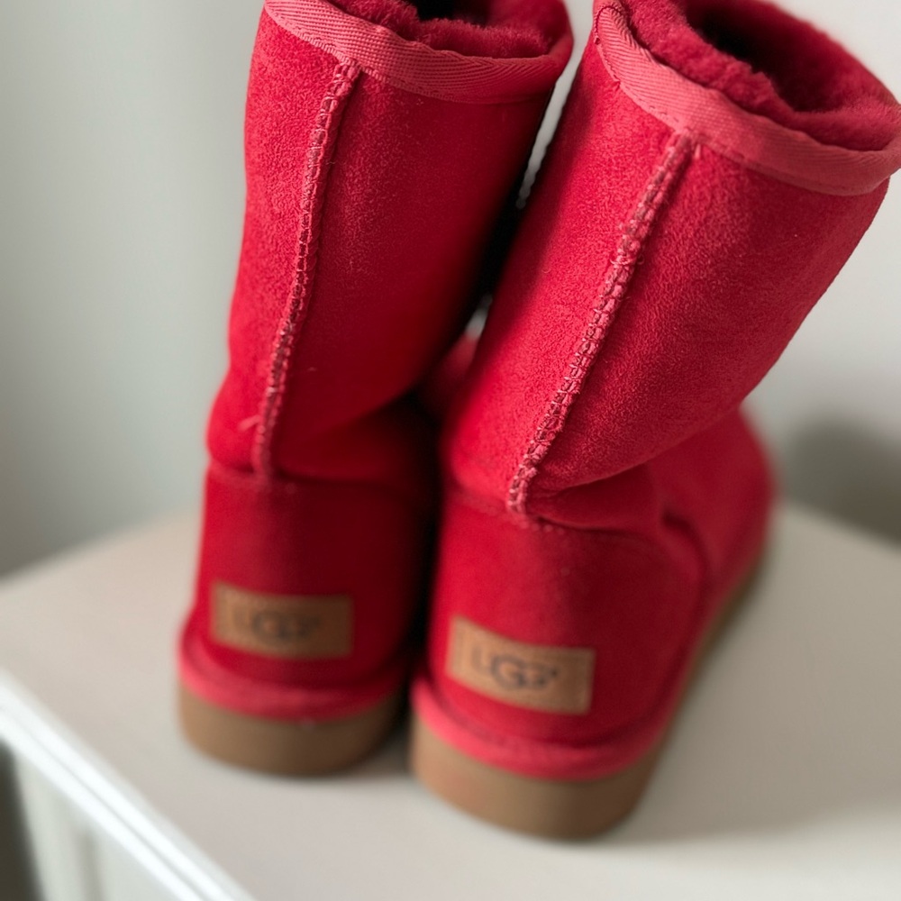 UGG Plush Red Shearling Boots